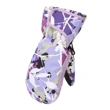 Детские зимние теплые лыжные перчатки для мальчиков и девочек, спортивные водонепроницаемые ветрозащитные Нескользящие зимние варежки, перчатки для катания на лыжах