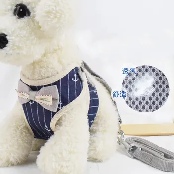 

Dog Cat Harness And Leash Set Soft Mesh gentleman Puppy Kitten Vest with bow For Small Medium Dogs Cats Chihuahua Yorkie