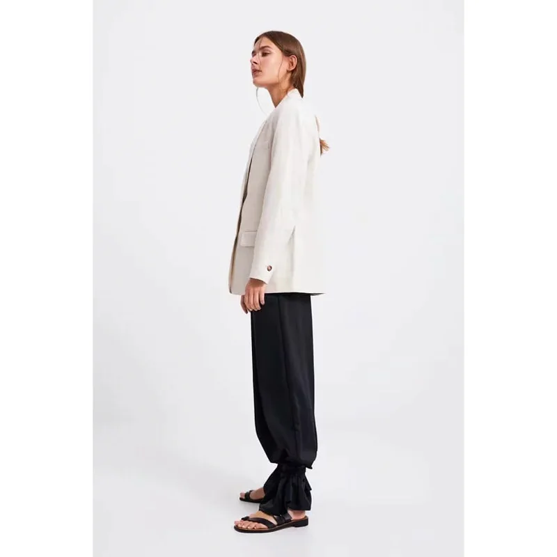 COZARII blazer mujer 2019 women solid notched collar pockets full sleeve single breasted casual style women blazers COZARII blazer mujer 2019 women solid notched collar pockets full sleeve single breasted casual style women blazers