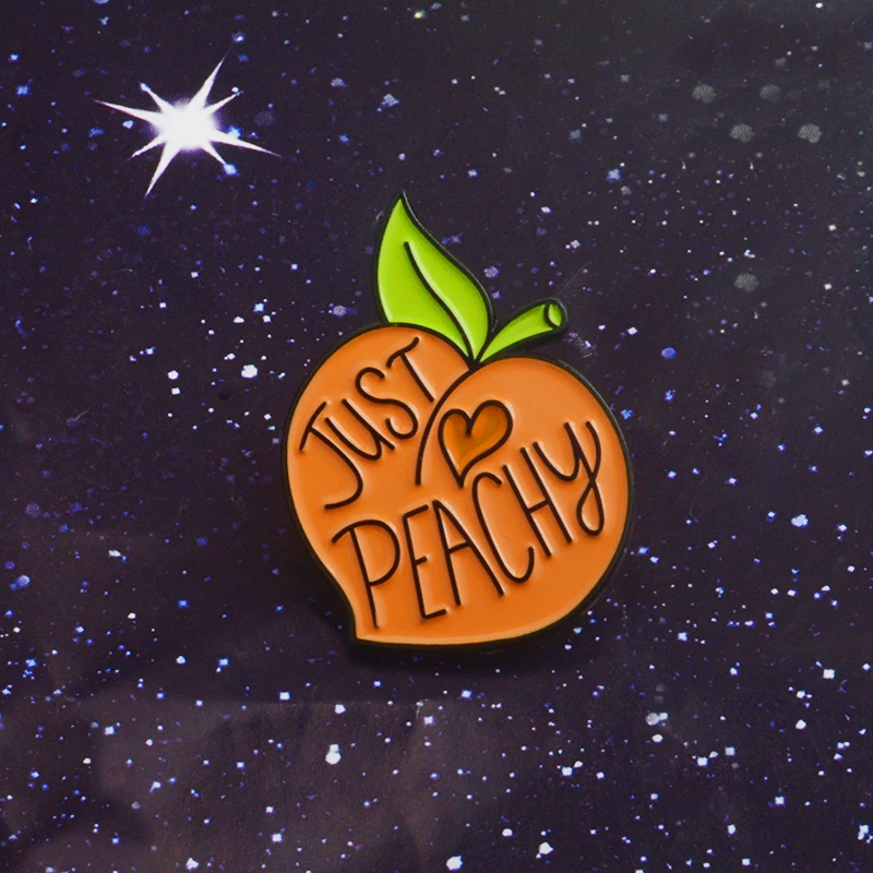 

Gift For Sweet Southern Girl Fashion Fruit Cute Peach Just Peachy Soft Enamel Lapel Pin Badge Brooches