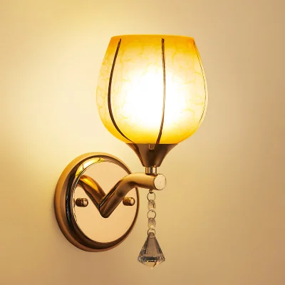 

Chocolate color LED American modern minimalist bedroom bedside wall lamp European aisle stairs lamp creative living room balcony