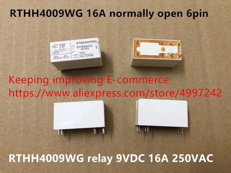 

Original new 100% import RTHH4009WG 16A normally open 6pin relay 9VDC 16A 250VAC