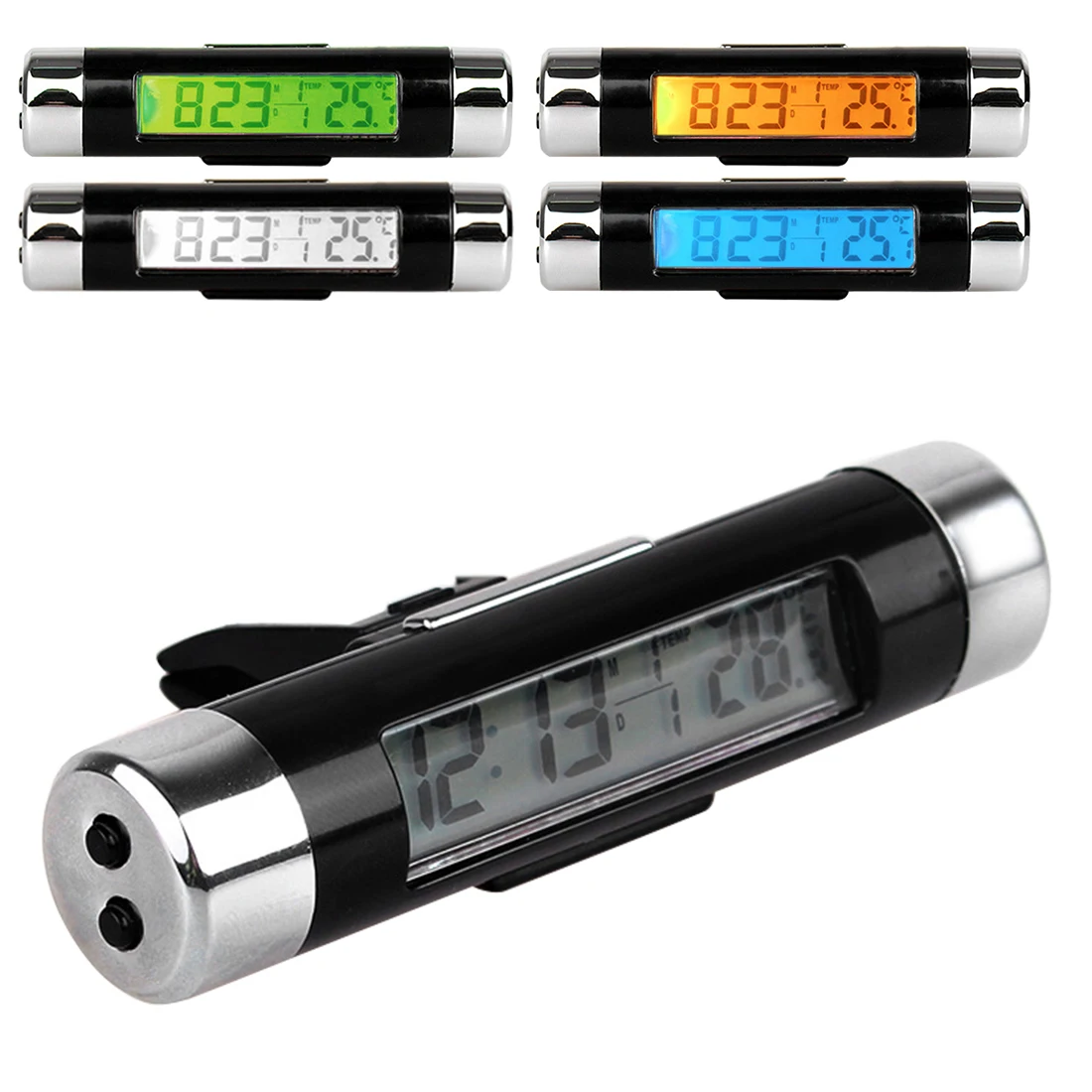 Vehicle thermometer clock 1pc Car Luminous Thermometer Function