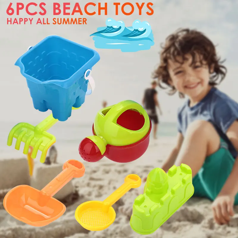 

6pcs Beach Toy Shovel Set Plastic Beach Game Set Party Sports Novelty Summer Start Ability Fashion