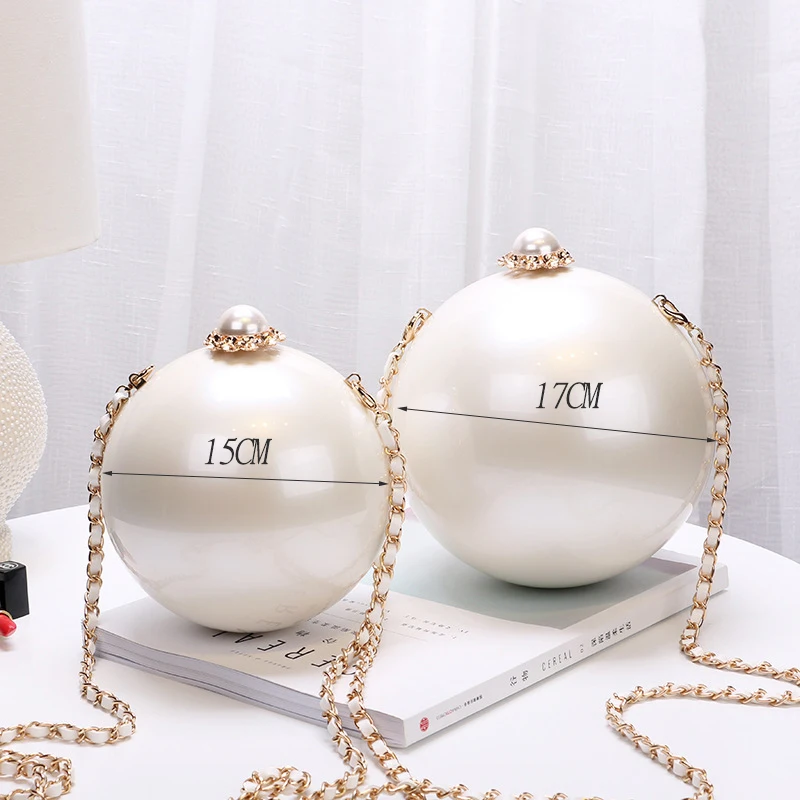 Pearl Ball Shaped Evening Bag Ladies Handbag Women Round Shoulder Wedding Bags Pearl Ball Shaped Evening Bag Ladies Handbag Women Round Shoulder Wedding Bags