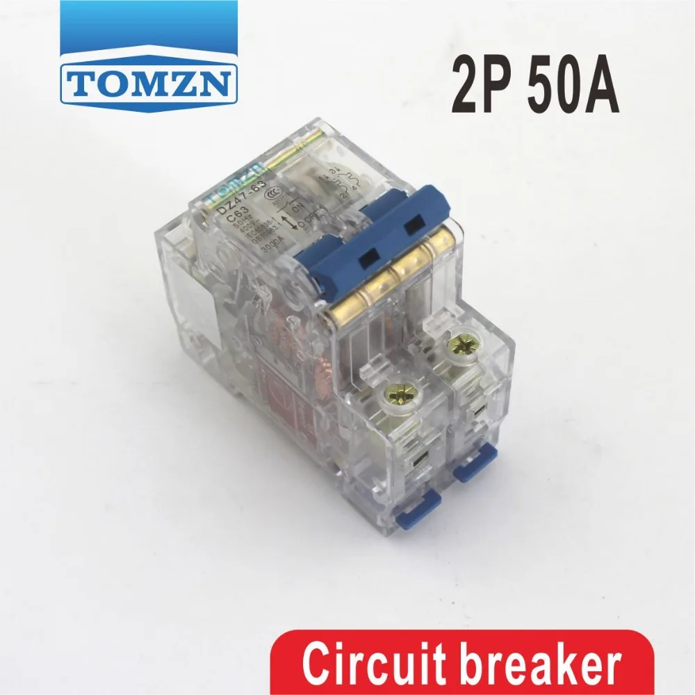 

2P 50A Transparent case Mini Circuit breaker MCB DP
