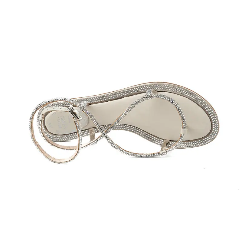Plano Casual Mujeres Cuero Verano 2019 De Plata Fiesta Tacón Las Sandalias Cristal Zapatos Moda Señoras xtxqwUY0