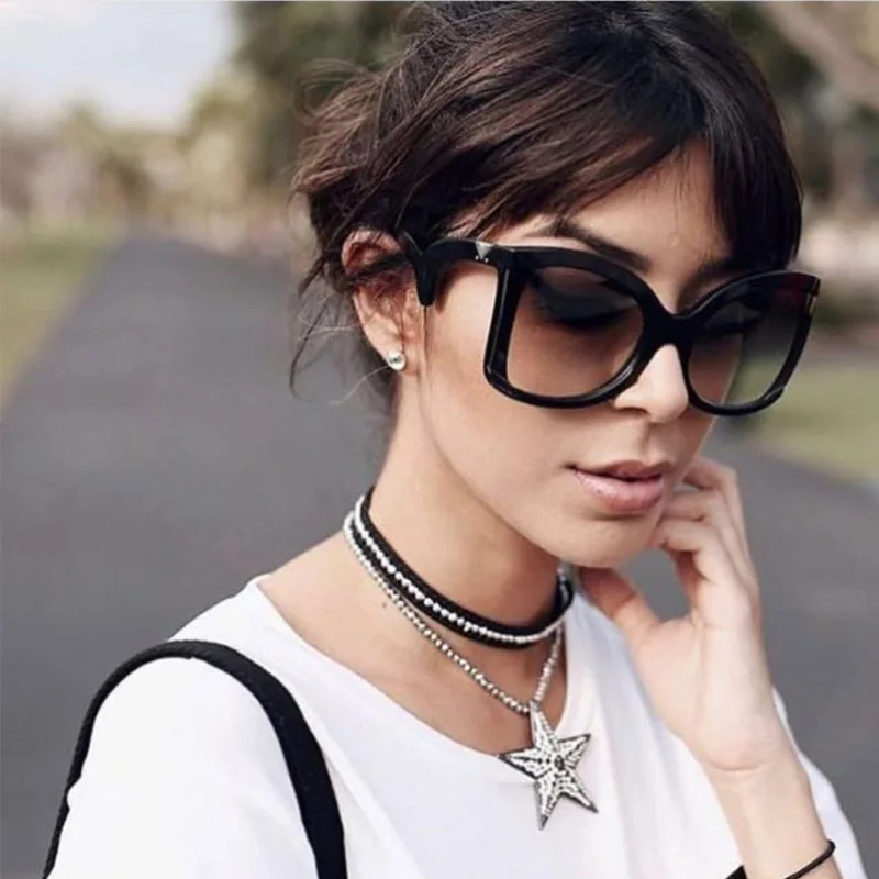 

2018 Luxury Women Sunglasses Oversize Square Brown Frame Eyewear Ladies Italy Brand Designer Fashion Big Sun Glass Female UV400