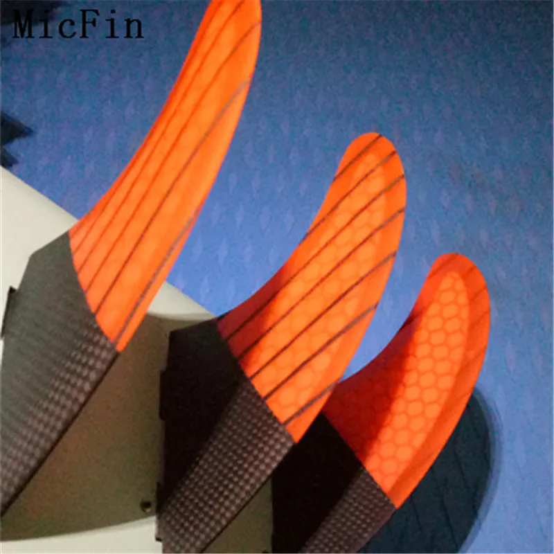 Micfin красный Honeycomb стекловолокна ребра доски для серфинга Surf плавники углерода три ребра Средний размер pranchas де Surf quilhas FCS
