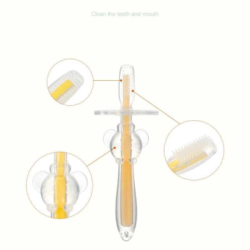 1 шт., Мягкая силиконовая учебная зубная щетка, детская зубная щетка, инструмент для ухода за полостью рта, Детский защитный Прорезыватель для зубов