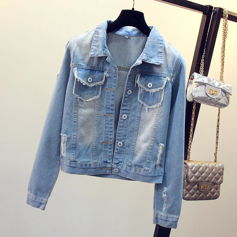 amazing  Denim Jacket Women New Autumn Women's Jean Jackets Korean Short Casual Denim Jacket 20109 Women Coa