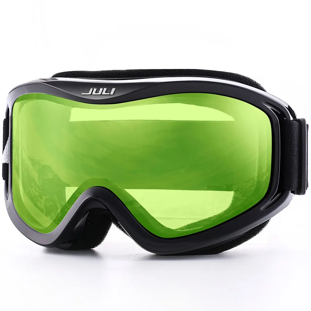 Лыжные очки, снежные виды спорта сноуборд над очками очки с анти-туман УФ-защитой двойные линзы для мужчин женщин и молодежи снегоход - Цвет: C16 LIGHT GREEN