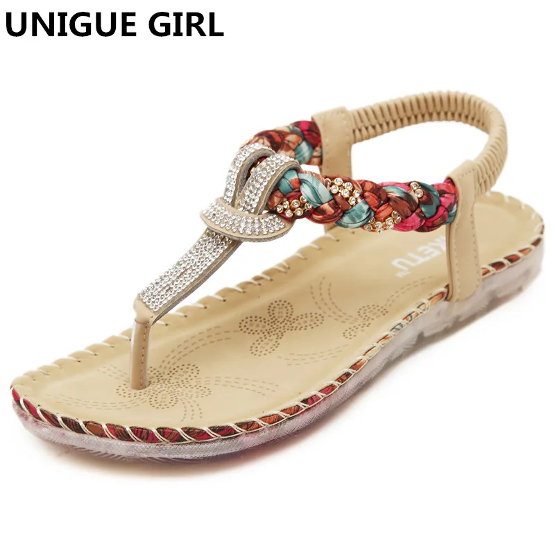 

2019 New Summer Sandals Women T-strap Flip Flops Thong Sandals Designer Elastic Band Ladies Gladiator Sandal Shoes Zapatos Mujer