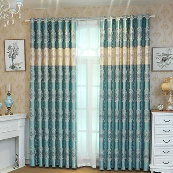 

European Jacquard Window Curtain Cloth Curtain Living Room Bedroom Blackout Curtains For Rideaux Chambre
