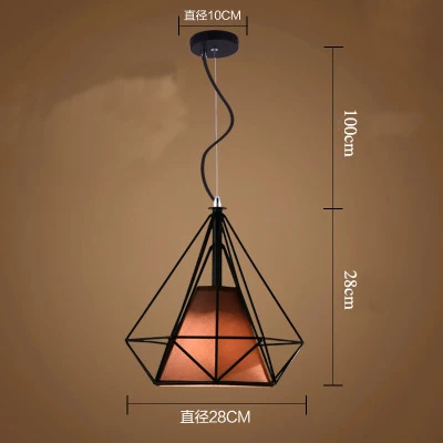 Современный подвесной светильник в клетку, железный минималистичный ретро скандинавский Лофт пирамида, подвесной светильник, металлическая Подвесная лампа E27 для помещений ZDD0004 - Цвет корпуса: B