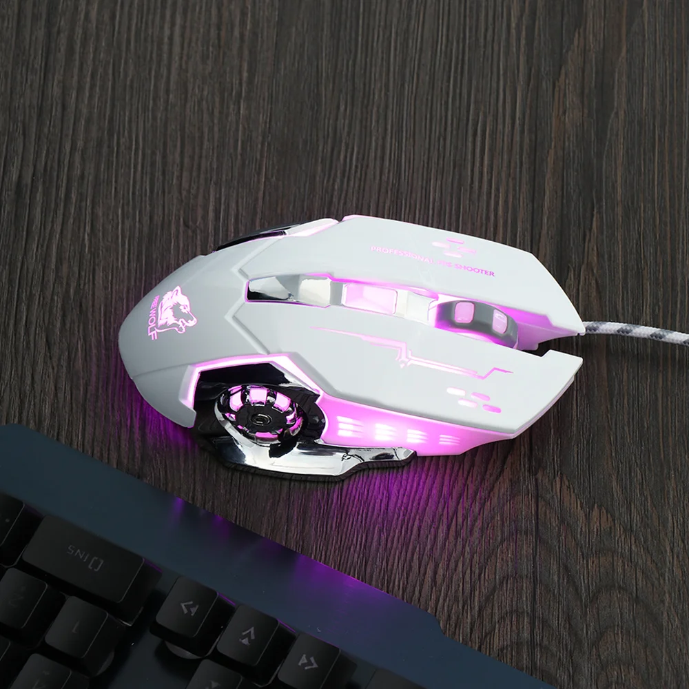 Профессиональный проводной Мышь Silent USB Эргономичный Оптический игровой мыши светодио дный Подсветка для PC ноутбук