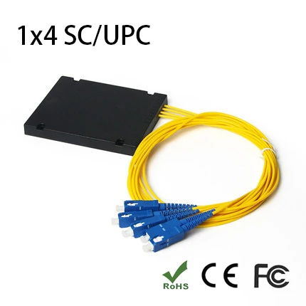 SC/UPC 1*4 PLC Fiber Optical Splitter Connector PLC Splitter SC/FC/ST/LC Connector SC/UPC lan cable continuity tester