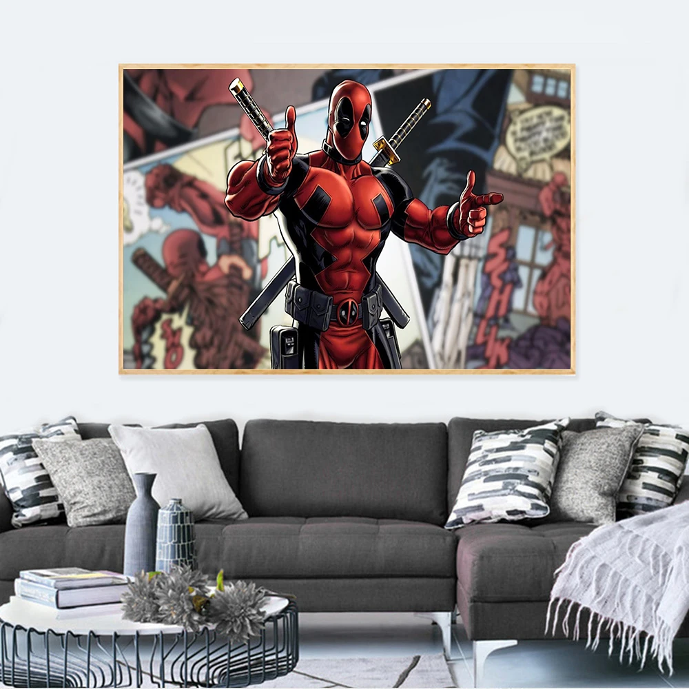 

Abstract Oil Painting Movie Poster and Prints Deadpool Painting Wall Pictures for Living Room Home Decor Modern Minimalsit