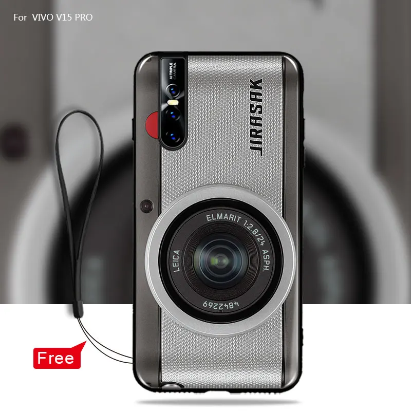 For vivo v15 Pro case cover Soft TPU Silicon Popular Retro Camera Cassette Tapes pattern phone cases For vivo v15 pro v15pro