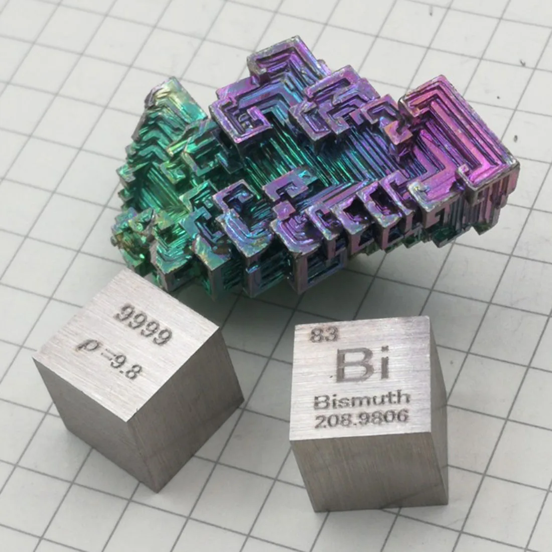  High Pure 10 x 10 x 10mm Wiredrawing Bismuth Cube Periodic Table Of Elements Cube for Study Educati