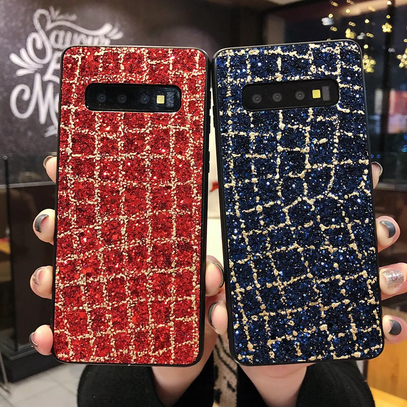 

Fashion Bling Glitter Soft TPU Case For Samsung Galaxy S10 Lite J4 Plus J6 Prime A6 Plus A7 2018 A750 A8 2018 A9 2018 Back Cover