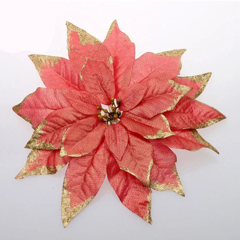 

10 PCS Artificial Glitter Flowers Christmas Decorations for Home Christmas Tree New Year Ornaments Hot Sale