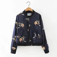 Новинка года; модная Осенняя Женская куртка с воротником-стойкой и принтом; 3 цвета; на молнии; с длинными рукавами; студенческое пальто; верхняя одежда