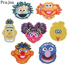 

Prajna 1 PCS Sesame Street High Quality Patches Cute Cartoon Patches Iron On Applique Sewing Fabric Patches For Children Clothes
