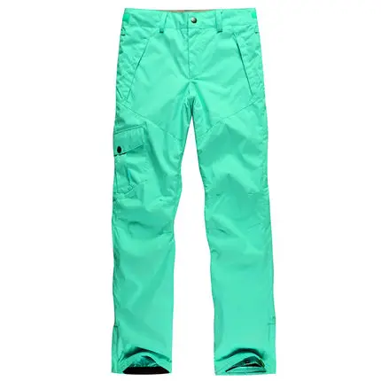GSOU зимние уличные женские лыжные брюки теплая ветрозащитная водонепроницаемая, Лыжный спорт многоцветные дополнительные брюки для леди размер xs-l - Цвет: one