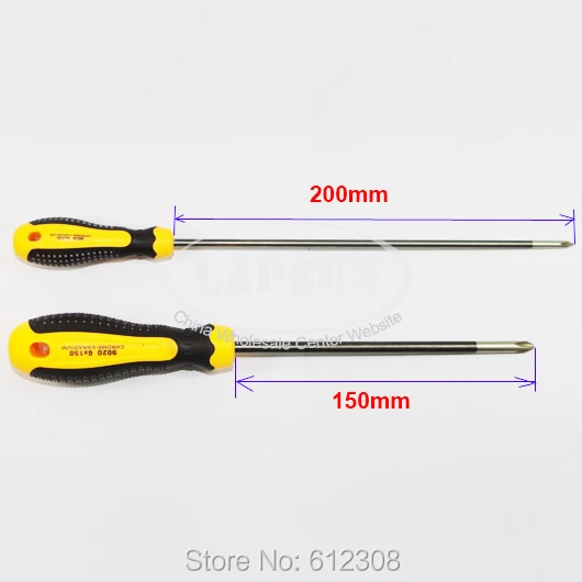 2 шт./лот, CR-V, крестообразный наконечник, удлиненная отвертка, набор инструментов Philips 6 мм x 150 мм 4 мм x 200 мм(9020), отвертка
