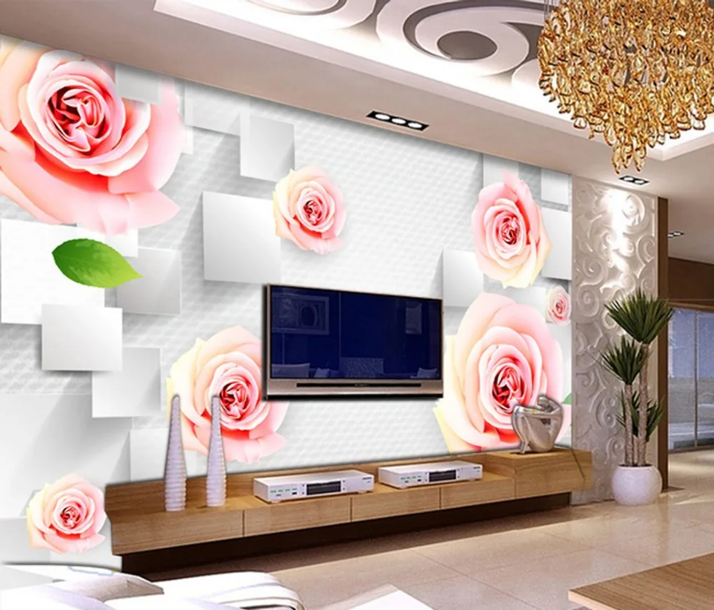 Wallpaper background wall sticker free shipping 3 d TV setting download roses | Дом и сад