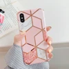 LOVECOM Geometric Marble Phone Cases For iPhone 12 Mini 12 11 Pro Max XR X XS Max 7 8 6S Plus Soft IMD Electroplated Back Cover ► Photo 3/6