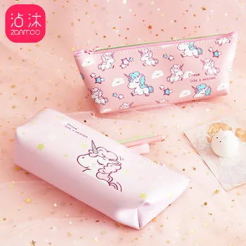 

1Pcs Kawaii Pencil Case Pink Unicorn Canvas Gift Estuches School Pencil Box Pencilcase Pencil Bag School Supplies Stationery