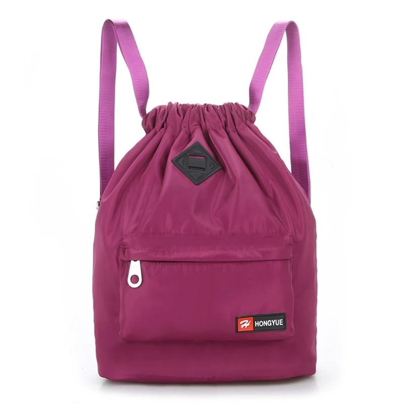 Nylon Backpack Waterproof Drawstring Sport Bag For Men Women