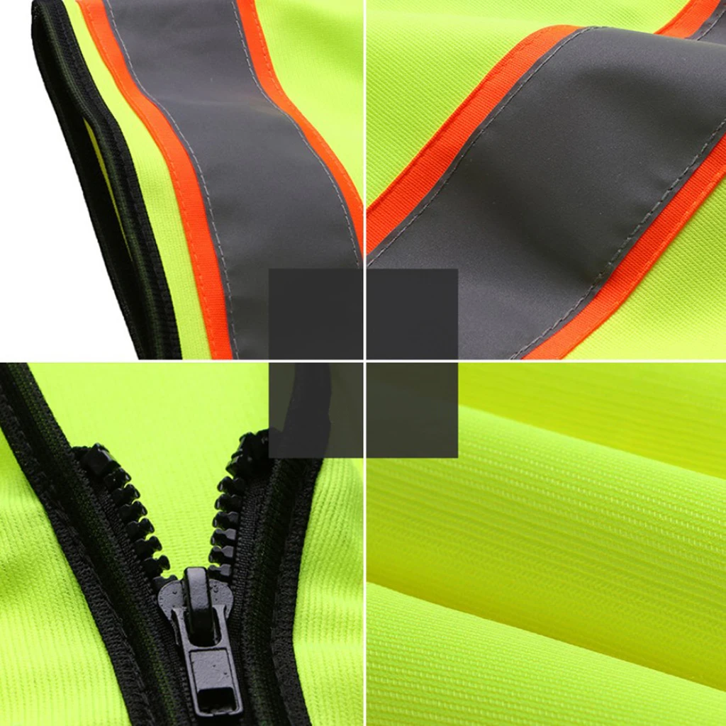 Free Size Reflective Stripes Road Safety Vest for Engineer Construction Gear with Pockets