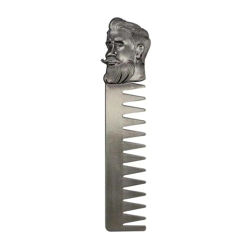 

1PC Oil Head Beard Comb Mens Shaving Pocket Portable Stainless Steel Mustache Shaving Comb Hair Beard Beauty Tools #T