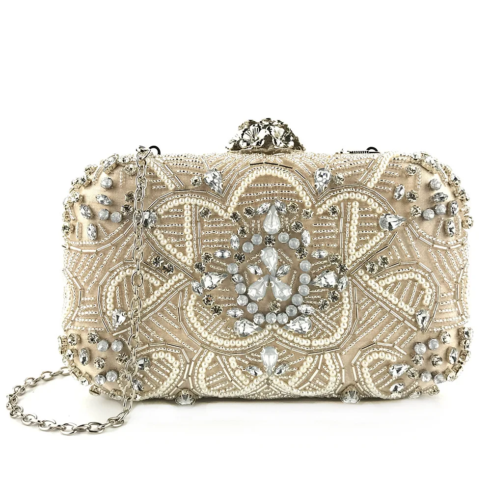 Evening Bags Diamond Rhinestone Pearls Beadeing Party Clutch Women's