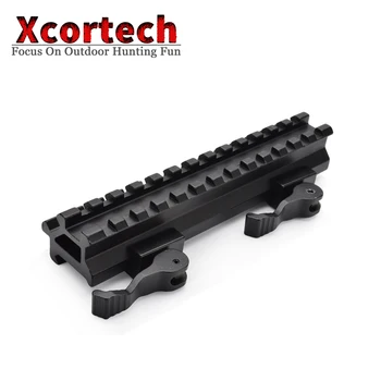 

Tactical QD 13 Slots Weaver Scope Mount Base 20mm Picatinny Weaver Rail See Through Double Offset Rail Riser Mount For Hunting