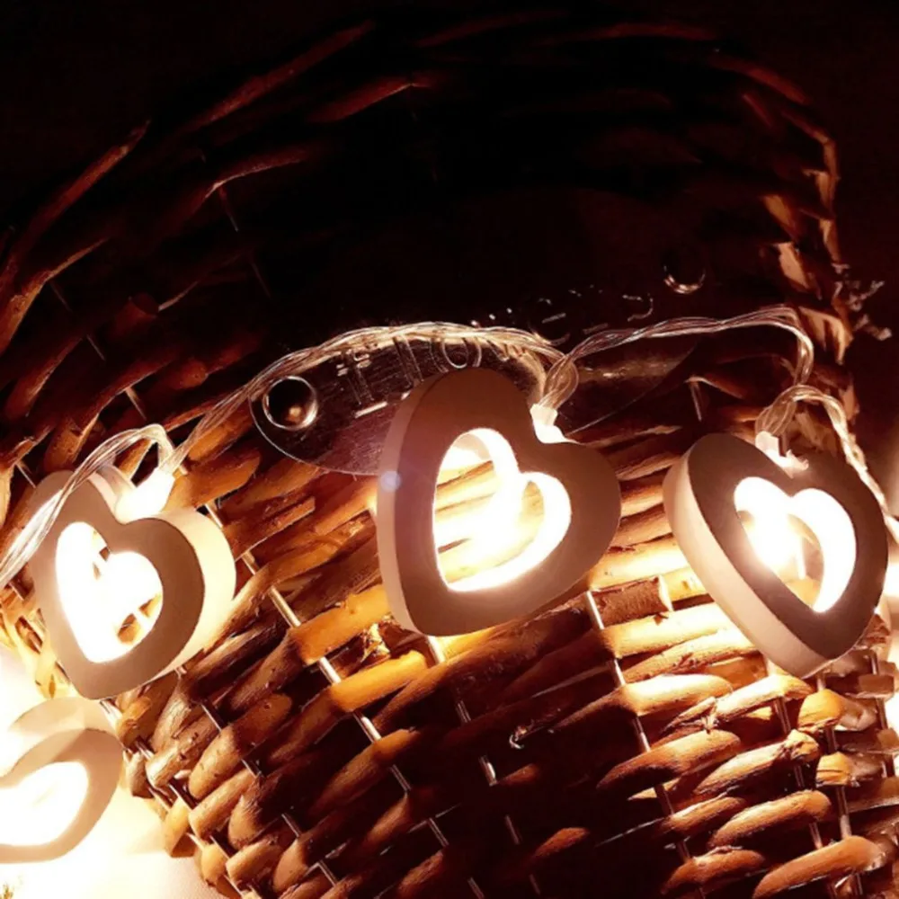 

Romantic wedding celebration Wooden love LED battery box light string LED decorative light string