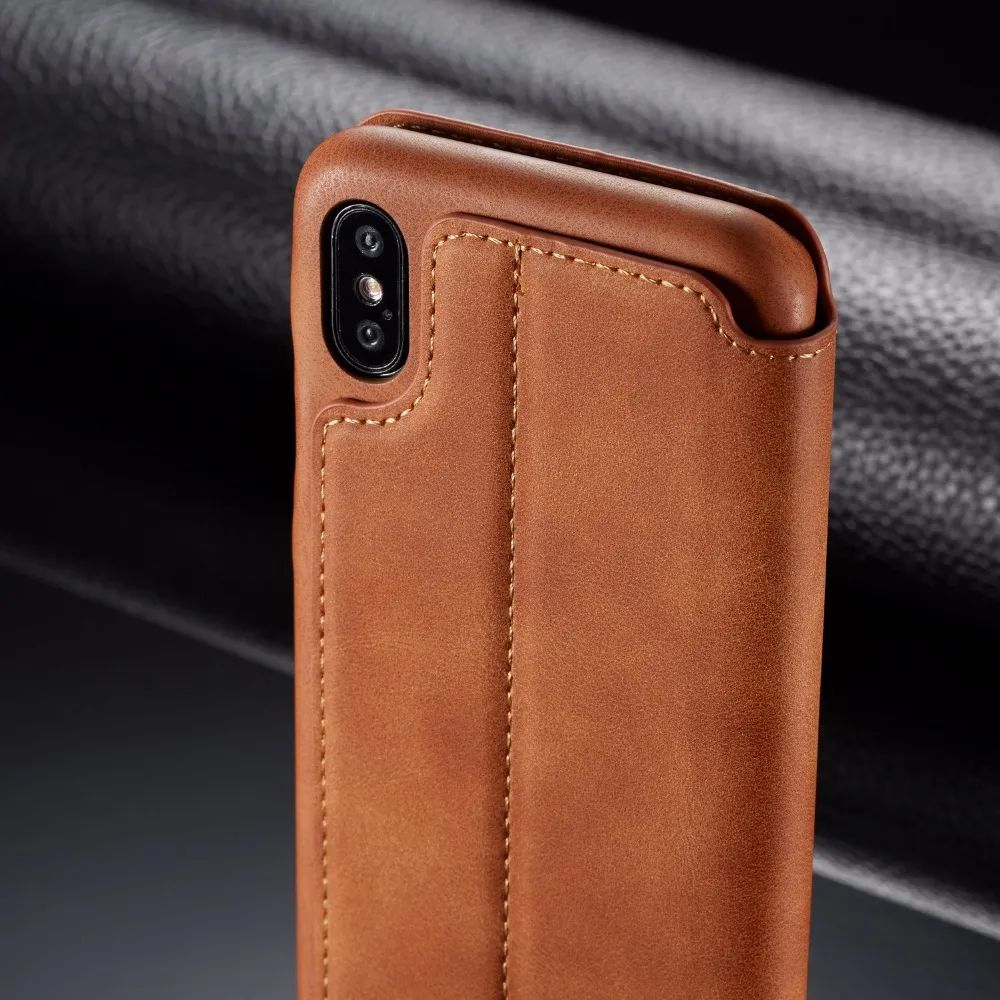 Чехол для iPhone XS Max XR роскошный тонкий бумажник из искусственной кожи с подставкой