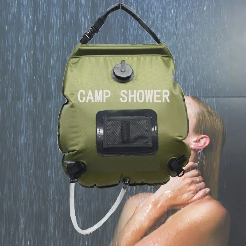 Outdoor bath bag portable hot water bottle water bag 20l field shower
