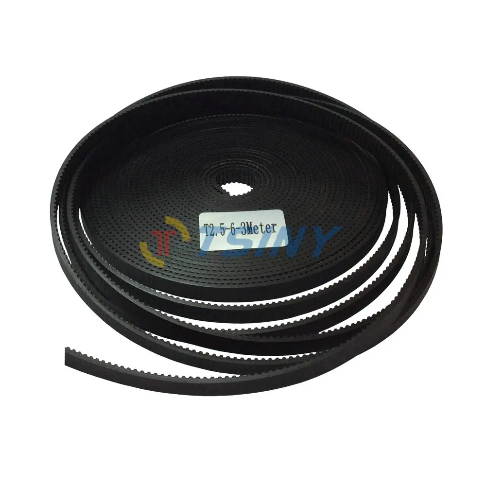 

Free Shipping Open Ended Timing Belts 3 Meter T2.5 Pitch 2.5mm (0..098 inch) Teeth Width 6mm Trapezoidal Tooth Rubber Belt