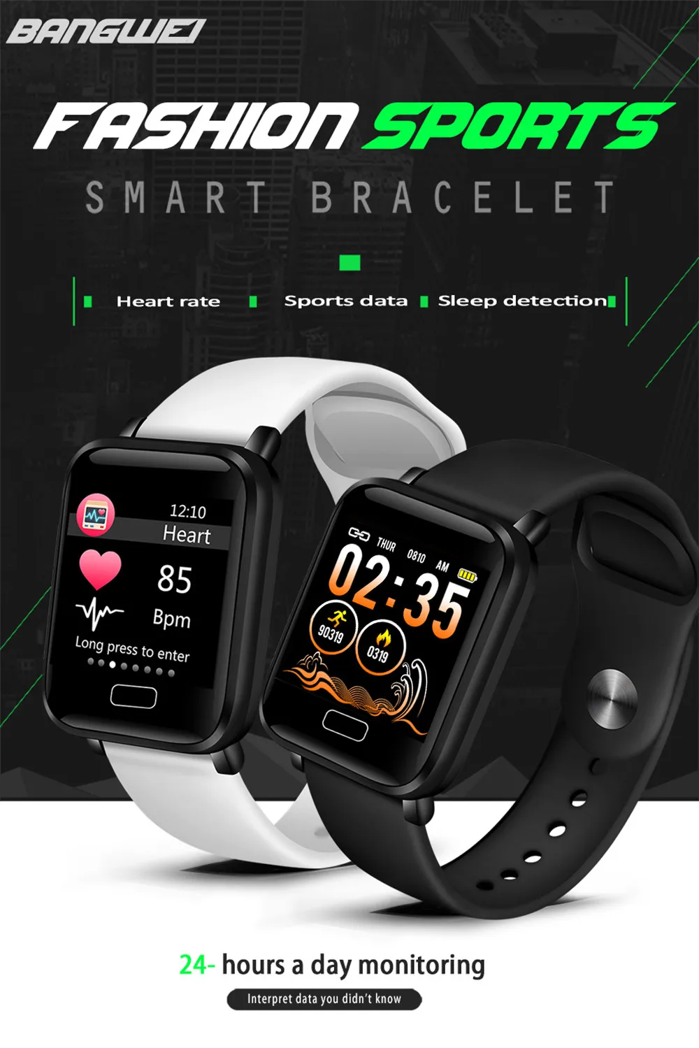 LIGE Men Smart watch Women Fitness Tracker Smart Wristband Heart Rate Blood Pressure Monitor Multi-functional Sport Smartwatch