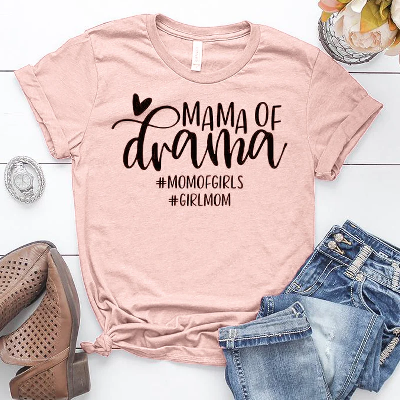 Mama of Drama женская футболка рубашка для мамы на день рождения подарок матери летняя