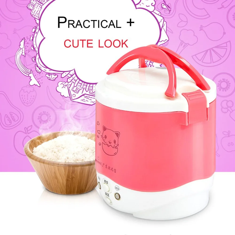 

Cute Cat Elect 1L Mini Cooker Electric Rice Cooker Auto Rice Cooker With Cute Cat Pattern For Rice Soup Porridge Steamed Egg