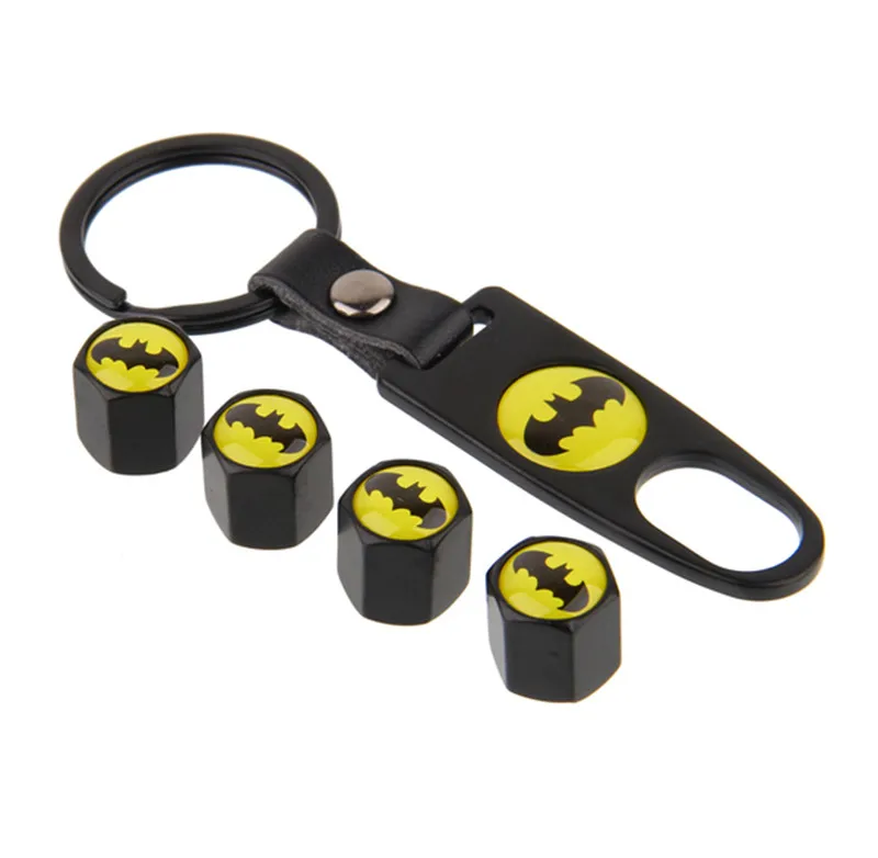 

4PCS Wheel Tire Parts Valve Stem Caps Cover For Batman Car logo emblem Universal Cars Motorcycle Decorative Accessories