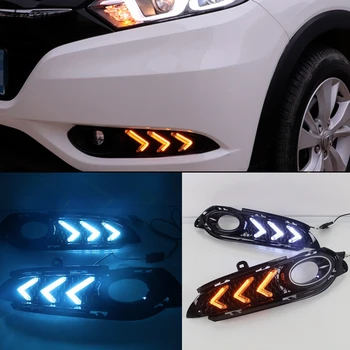 

CSCSNL 1 set 12V ABS For Honda HRV HR-V 2014 2015 2016 2017 2018 Turn Signal style relay Car LED DRL Daytime Running Lights