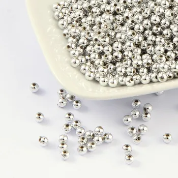

500g 4mm Snap Acrylic Round Spacer Beads for Jewelry Making hole: 1mm