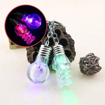 

Creative Cute LED light bulb Keychain Colorful key ring Birthday Christmas Party Decor Small Gify Promotion Souvenior
