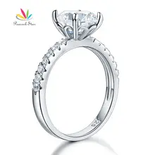 Павлин звезда 925 пробы серебро свадебные юбилей обручальное кольцо 2 карата ювелирные изделия CFR8212